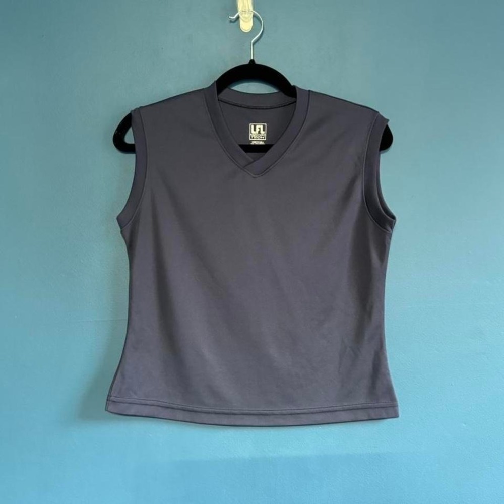 Vintage Muscle Tank Women's Size Medium Blue Lady Foot Locker Tech Workout Gym